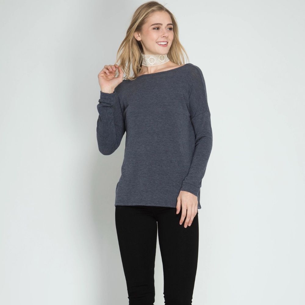 Long Sleeved Open Back Top